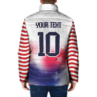 Custom United States Soccer Padded Jacket American Flag Sporty Style