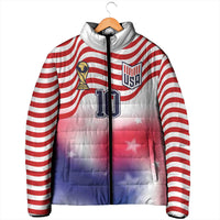 Custom United States Soccer Padded Jacket American Flag Sporty Style
