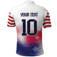 Custom United States Soccer Polo Shirt American Flag Sporty Style