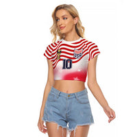 Custom United States Soccer Raglan Cropped T Shirt American Flag Sporty Style