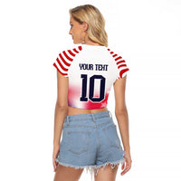 Custom United States Soccer Raglan Cropped T Shirt American Flag Sporty Style