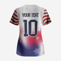 Custom United States Soccer Scrub Top American Flag Sporty Style