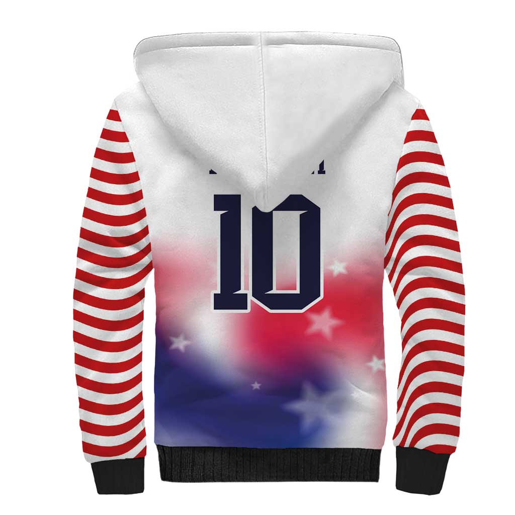 Custom United States Soccer Sherpa Hoodie American Flag Sporty Style