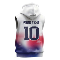 Custom United States Soccer Sleeveless Hoodie American Flag Sporty Style