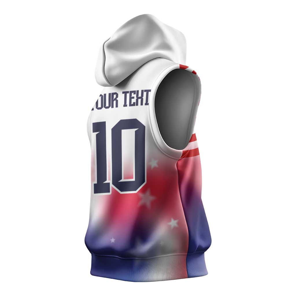 Custom United States Soccer Sleeveless Hoodie American Flag Sporty Style