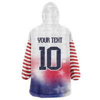 Custom United States Soccer Wearable Blanket Hoodie American Flag Sporty Style