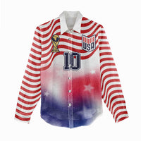 Custom United States Soccer Women Casual Shirt American Flag Sporty Style