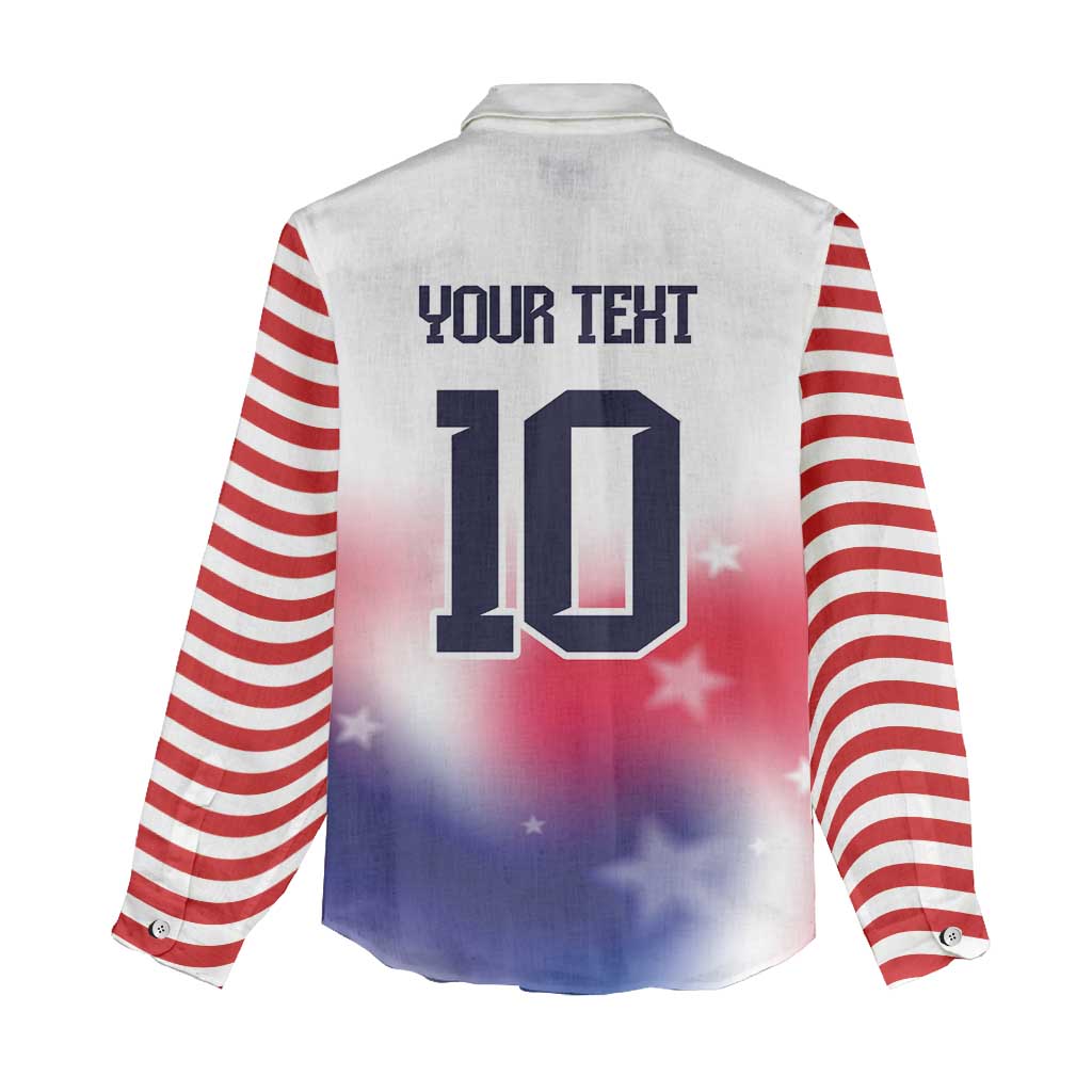 Custom United States Soccer Women Casual Shirt American Flag Sporty Style