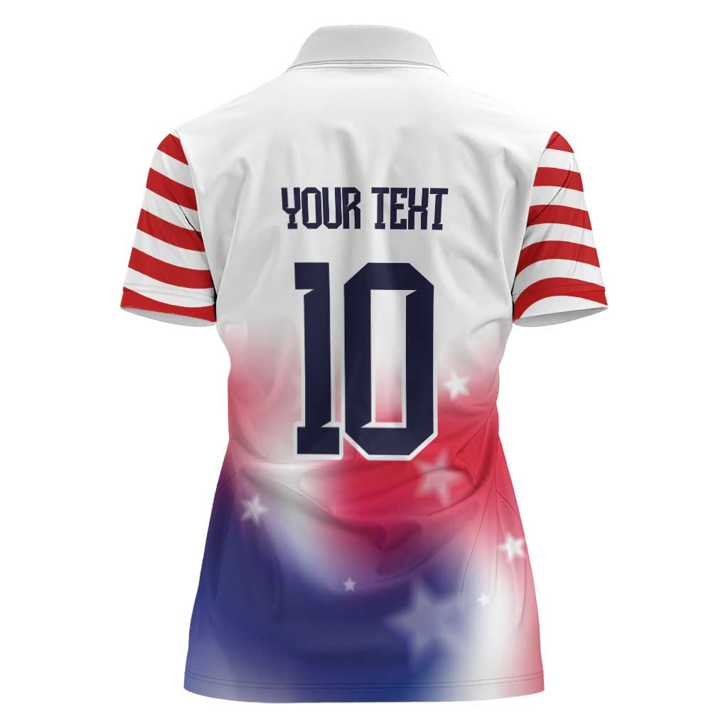 Custom United States Soccer Women Polo Shirt American Flag Sporty Style