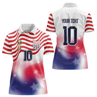 Custom United States Soccer Women Polo Shirt American Flag Sporty Style