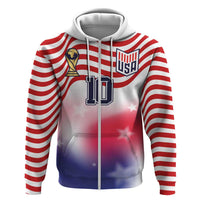 Custom United States Soccer Zip Hoodie American Flag Sporty Style