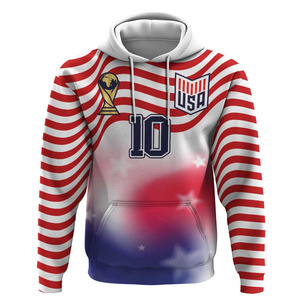 Custom United States Soccer Zip Hoodie American Flag Sporty Style