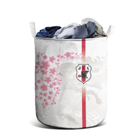 Japan National Football Laundry Basket Cherry Blossom Sakura Wave Traditional Graphic Art