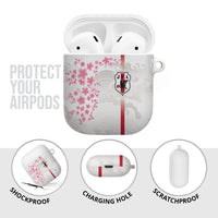 Japan National Football AirPods Case Cherry Blossom Sakura Wave Traditional Graphic Art