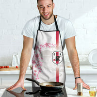Japan National Football Apron Cherry Blossom Sakura Wave Traditional Graphic Art
