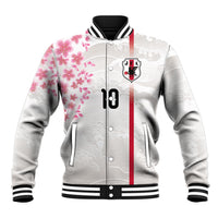 Custom Japan National Football Baseball Jacket Cherry Blossom Sakura Wave Traditional Graphic Art