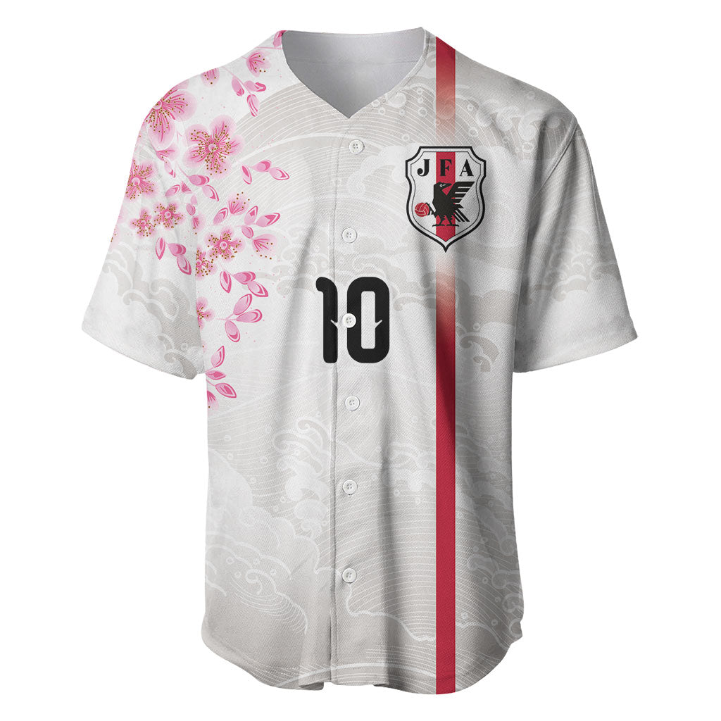 Custom Japan National Football Baseball Jersey Cherry Blossom Sakura Wave Traditional Graphic Art