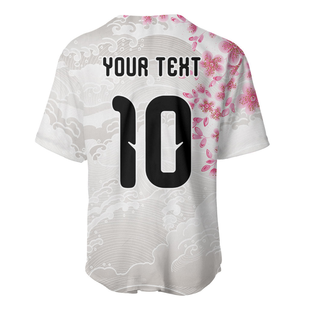 Custom Japan National Football Baseball Jersey Cherry Blossom Sakura Wave Traditional Graphic Art