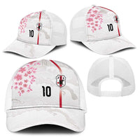Custom Japan National Football Baseball Net Cap Cherry Blossom Sakura Wave Traditional Graphic Art