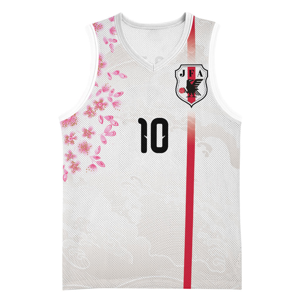 Custom Japan National Football Basketball Jersey Cherry Blossom Sakura Wave Traditional Graphic Art