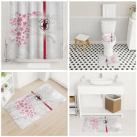 Japan National Football Bathroom Set Cherry Blossom Sakura Wave Traditional Graphic Art