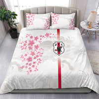 Japan National Football Bedding Set Cherry Blossom Sakura Wave Traditional Graphic Art