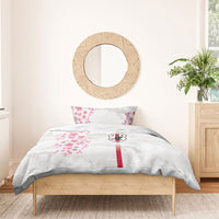 Japan National Football Bedding Set Cherry Blossom Sakura Wave Traditional Graphic Art