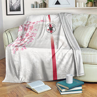 Japan National Football Blanket Cherry Blossom Sakura Wave Traditional Graphic Art