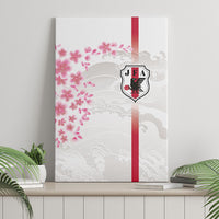 Japan National Football Canvas Wall Art Cherry Blossom Sakura Wave Traditional Graphic Art