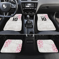Custom Japan National Football Car Mats Cherry Blossom Sakura Wave Traditional Graphic Art