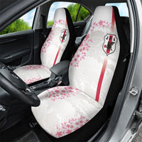 Japan National Football Car Seat Cover Cherry Blossom Sakura Wave Traditional Graphic Art