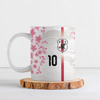 Custom Japan National Football Ceramic Mug Cherry Blossom Sakura Wave Traditional Graphic Art