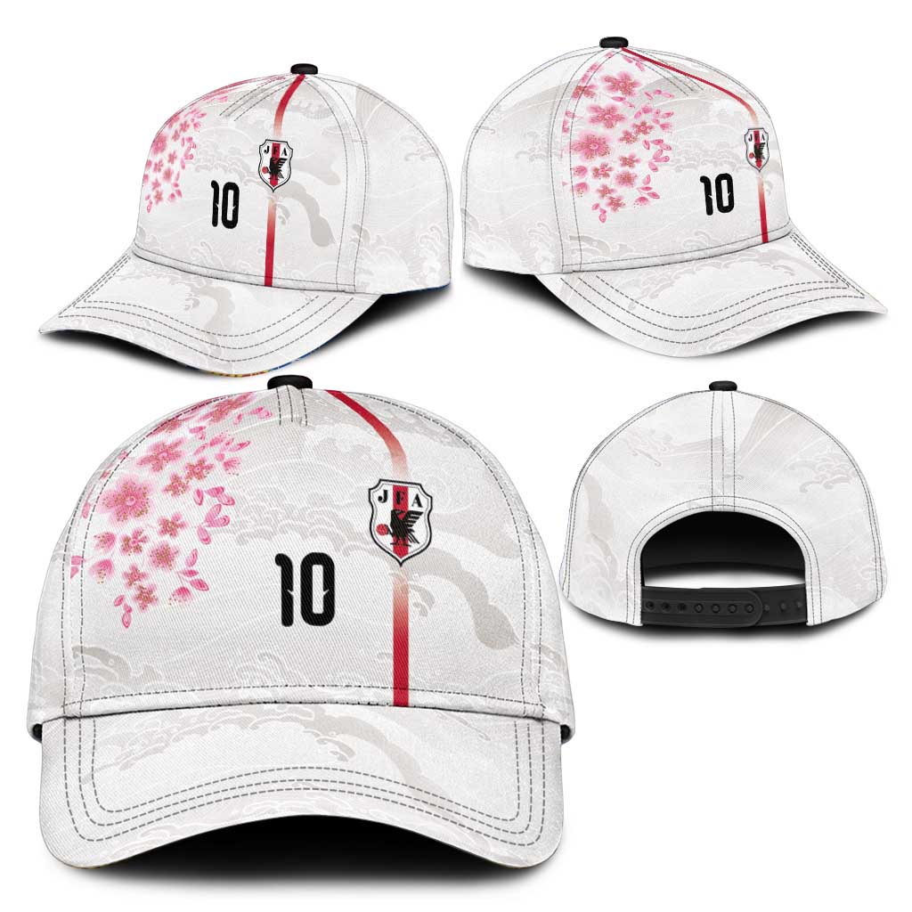 Custom Japan National Football Classic Cap Cherry Blossom Sakura Wave Traditional Graphic Art