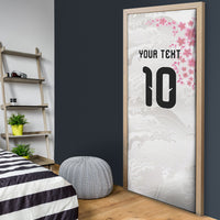 Custom Japan National Football Door Cover Cherry Blossom Sakura Wave Traditional Graphic Art