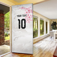 Custom Japan National Football Door Cover Cherry Blossom Sakura Wave Traditional Graphic Art