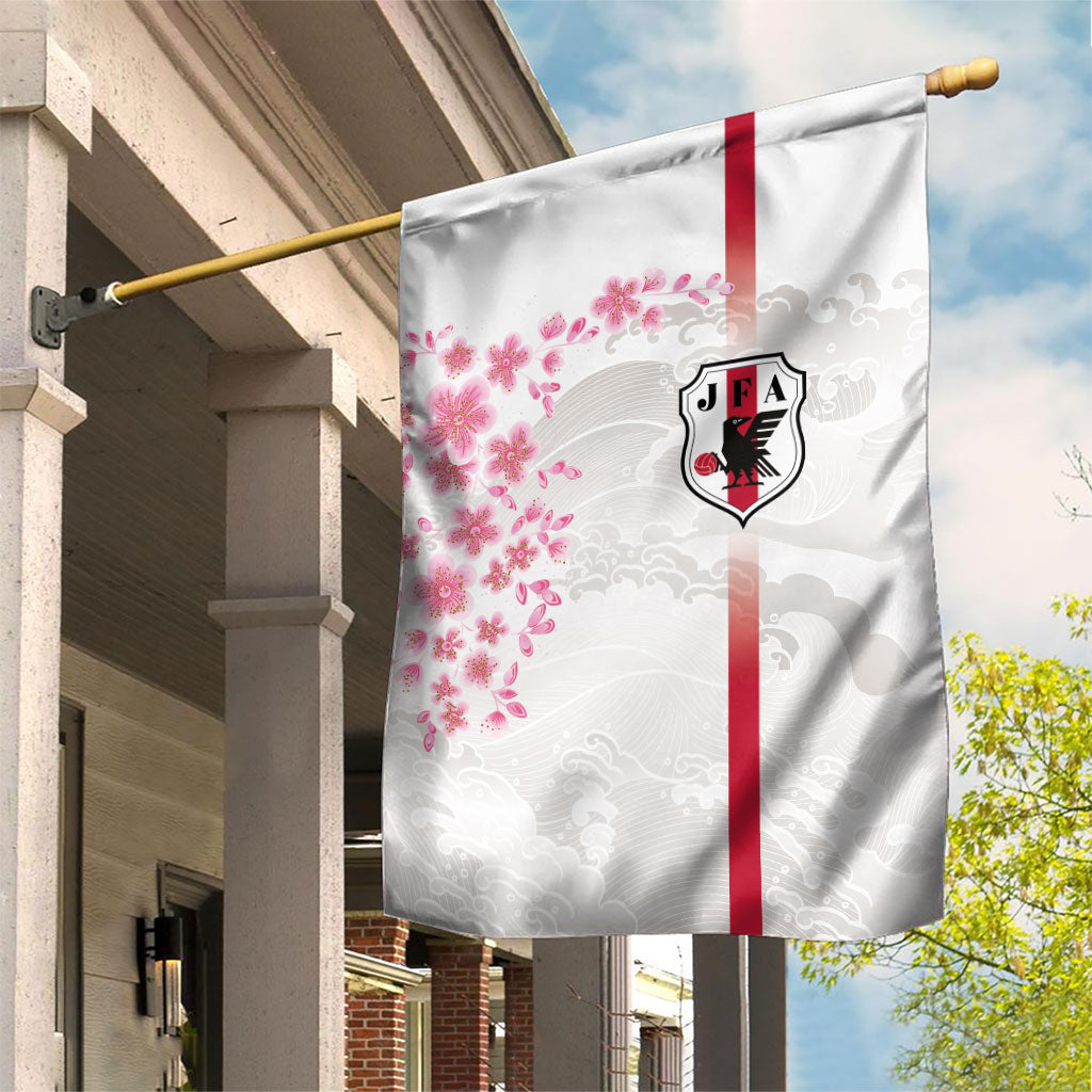 Japan National Football Garden Flag Cherry Blossom Sakura Wave Traditional Graphic Art