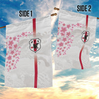 Japan National Football Garden Flag Cherry Blossom Sakura Wave Traditional Graphic Art