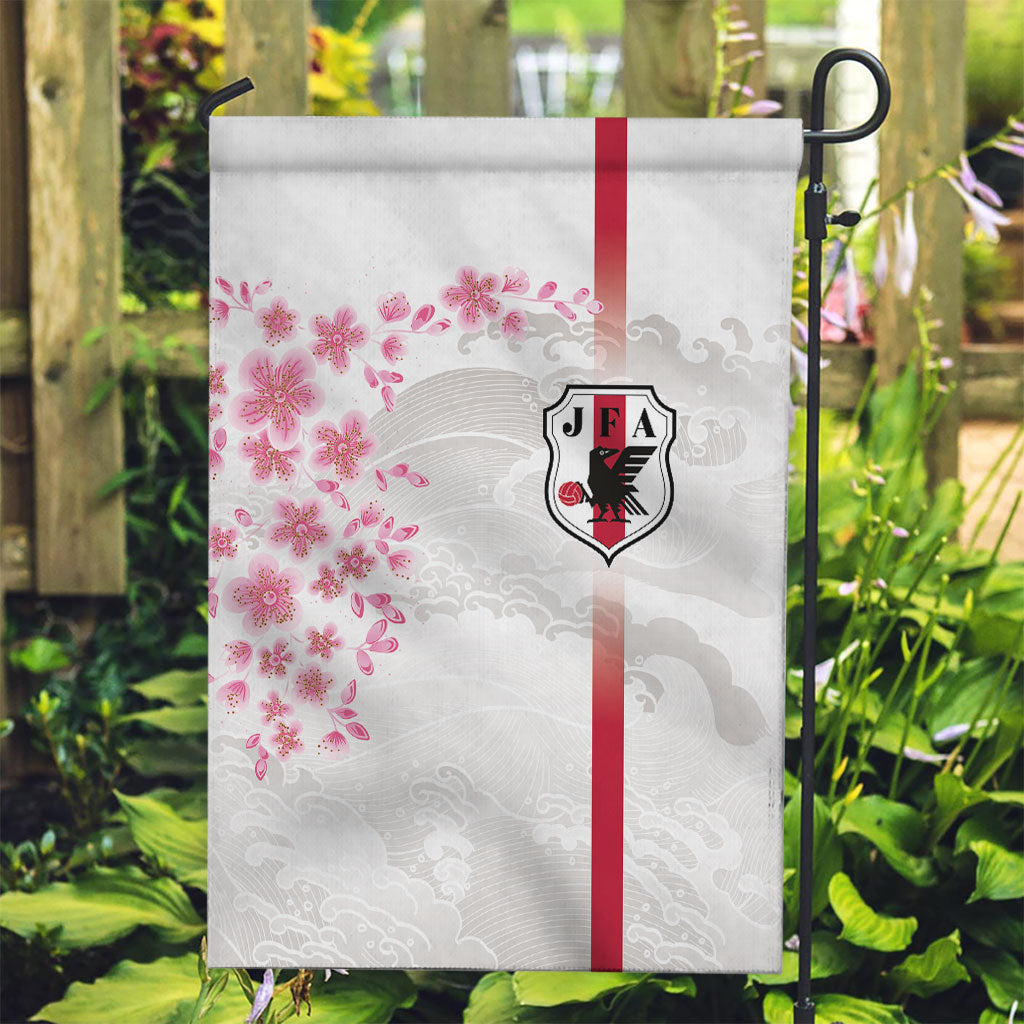 Japan National Football Garden Flag Cherry Blossom Sakura Wave Traditional Graphic Art