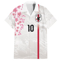 Custom Japan National Football Hawaiian Shirt Cherry Blossom Sakura Wave Traditional Graphic Art