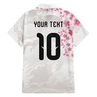 Custom Japan National Football Hawaiian Shirt Cherry Blossom Sakura Wave Traditional Graphic Art