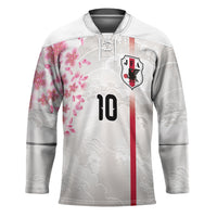 Custom Japan National Football Hockey Jersey Cherry Blossom Sakura Wave Traditional Graphic Art