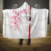 Japan National Football Hooded Blanket Cherry Blossom Sakura Wave Traditional Graphic Art
