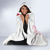 Japan National Football Hooded Blanket Cherry Blossom Sakura Wave Traditional Graphic Art