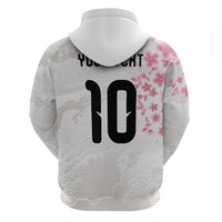 Custom Japan National Football Hoodie Cherry Blossom Sakura Wave Traditional Graphic Art
