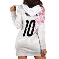 Custom Japan National Football Hoodie Dress Cherry Blossom Sakura Wave Traditional Graphic Art