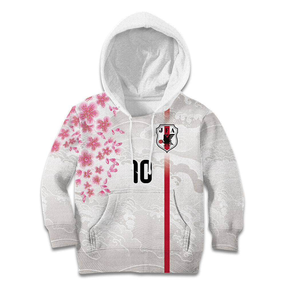Custom Japan National Football Kid Hoodie Cherry Blossom Sakura Wave Traditional Graphic Art