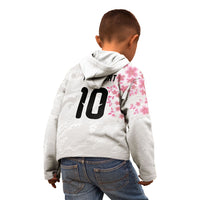 Custom Japan National Football Kid Hoodie Cherry Blossom Sakura Wave Traditional Graphic Art