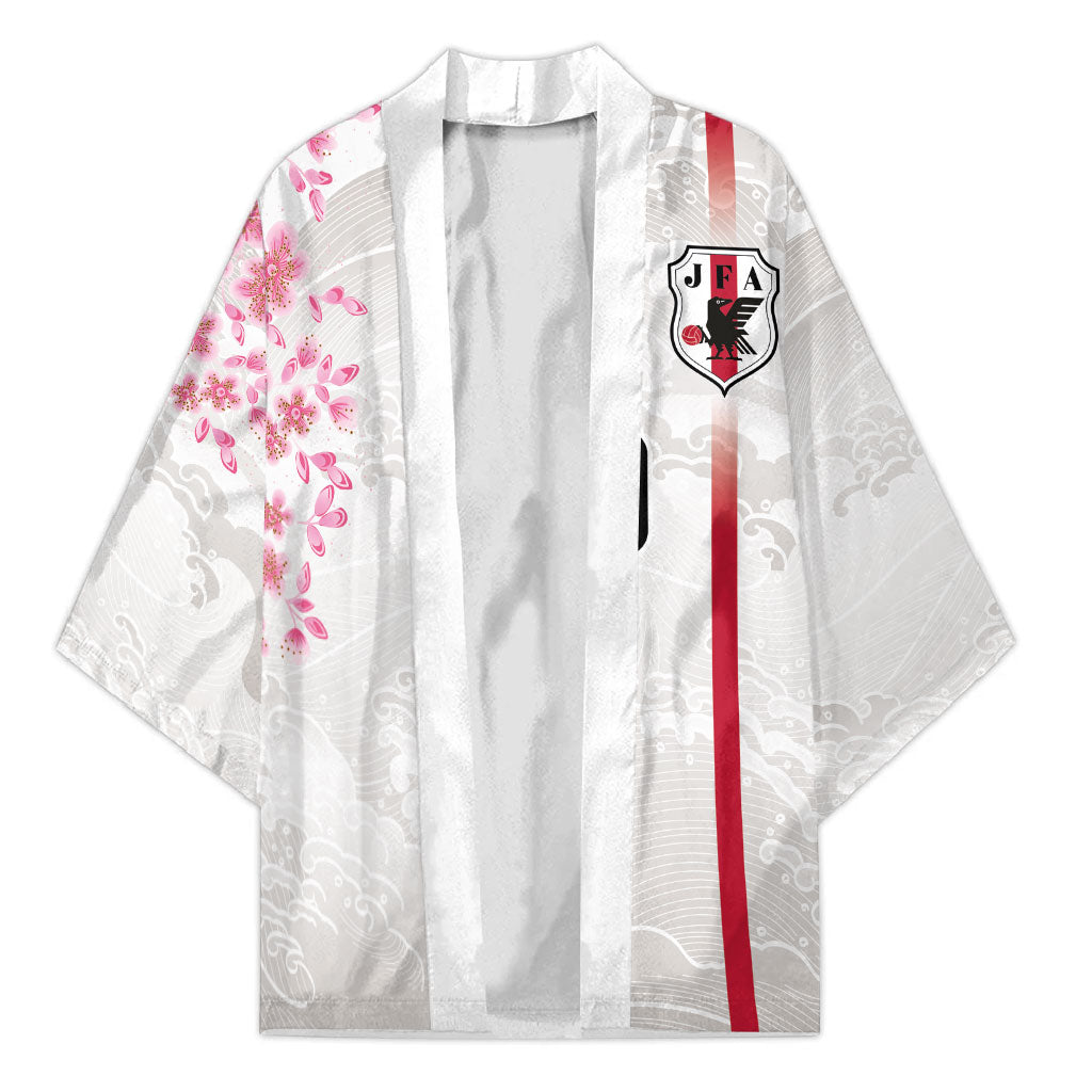 Custom Japan National Football Kimono Cherry Blossom Sakura Wave Traditional Graphic Art
