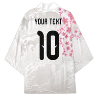Custom Japan National Football Kimono Cherry Blossom Sakura Wave Traditional Graphic Art
