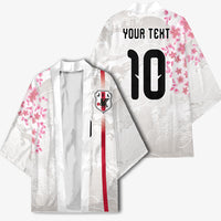 Custom Japan National Football Kimono Cherry Blossom Sakura Wave Traditional Graphic Art